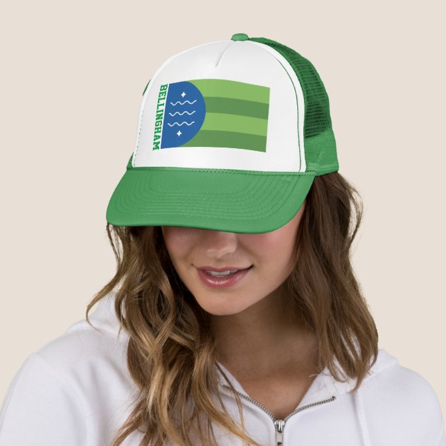 Flag of Bellingham, Washington Trucker Hat (In Situ)