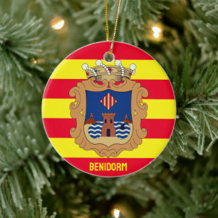 Flag of Benidorm - Comunidad Valenciana (ESP) Ceramic Ornament