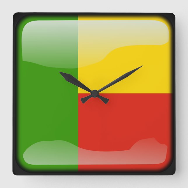 Flag of Benin Square Wall Clock (Front)