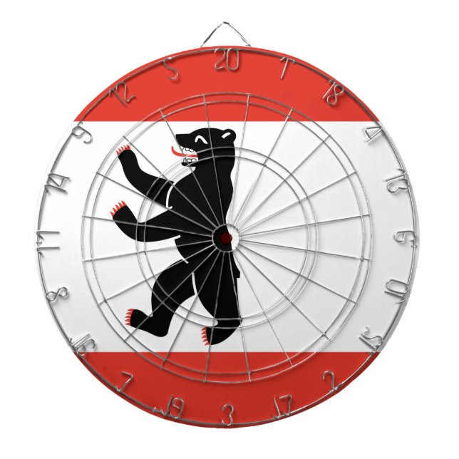 Flag of Berlin (German City) Dartboard (Front)
