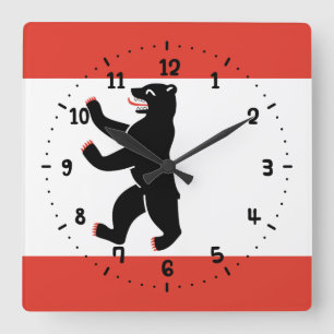 Flag of Berlin Square Wall Clock