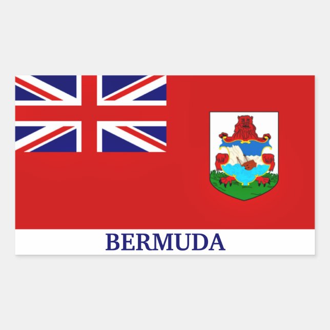 Flag of Bermuda, labelled, Sticker (Front)