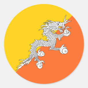 Flag of Bhutan Classic Round Sticker