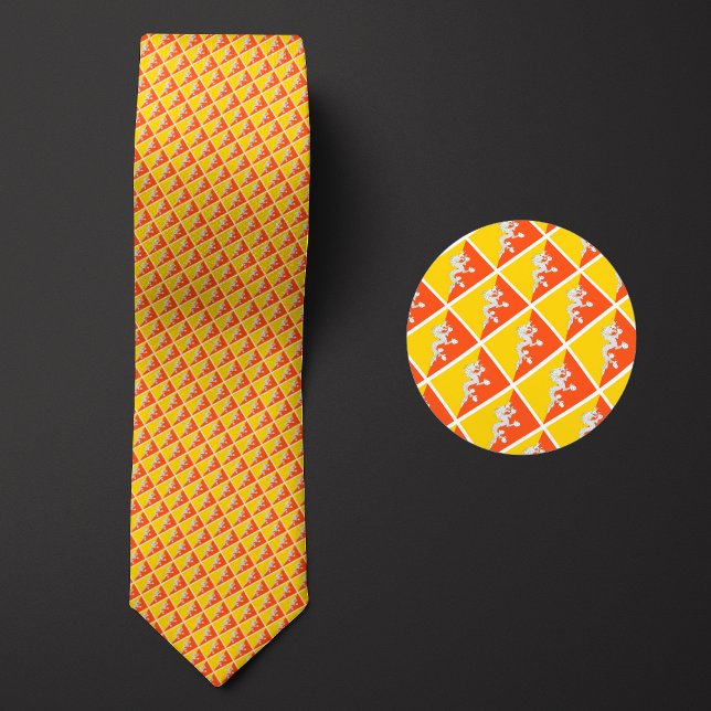 Flag of Bhutan Pattern Tie (Creator Uploaded)