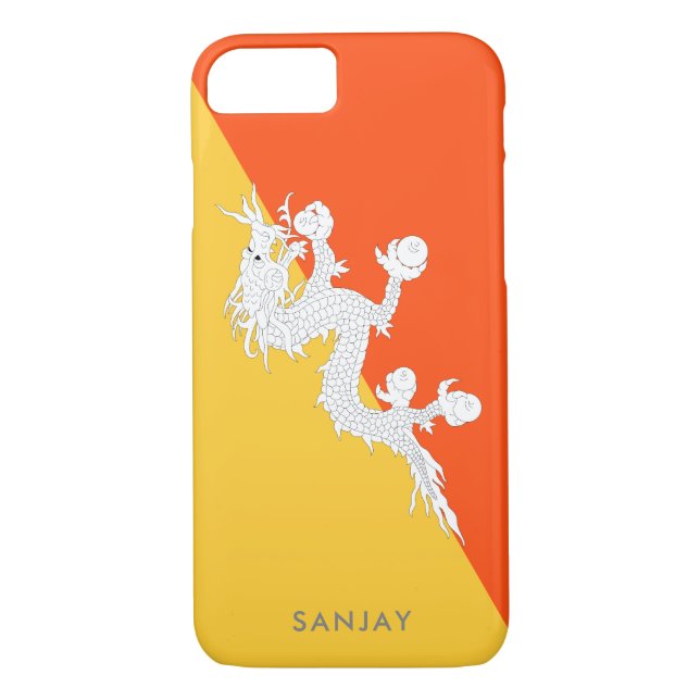Flag of Bhutan with Custom Name Case-Mate iPhone Case (Back)
