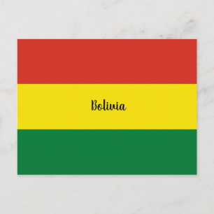Flag of Bolivia, labelled Postcard