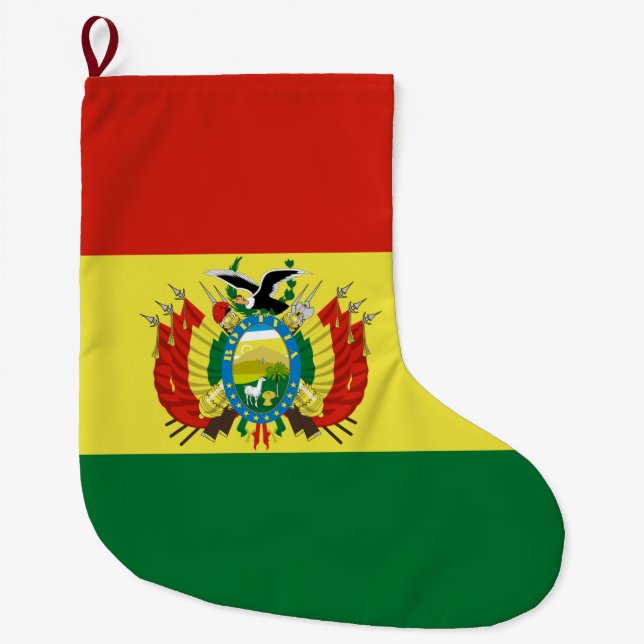 Flag of Bolivia Large Christmas Stocking (Front)