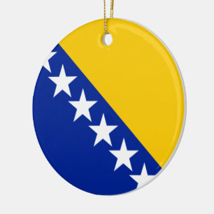 Flag of Bosnia and Herzegovina Ceramic Ornament