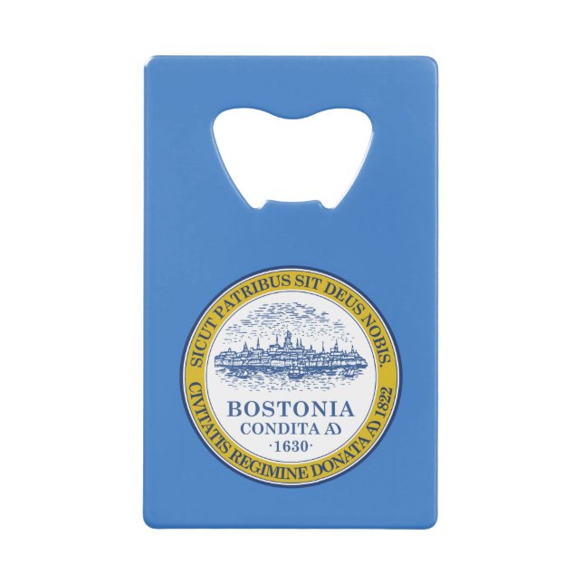Flag of Boston, Massachusetts Credit Card Bottle O Credit Card Bottle Opener (Front)