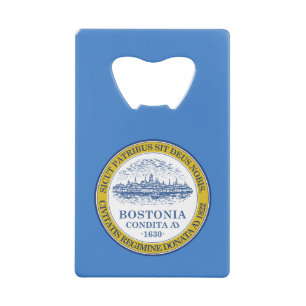 Flag of Boston, Massachusetts Credit Card Bottle O Opener