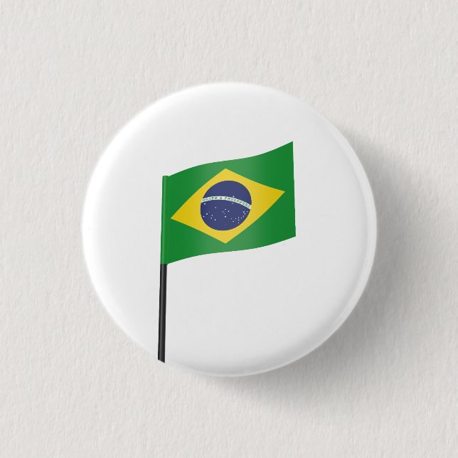 Flag of Brazil 1 Inch Round Button (Front)