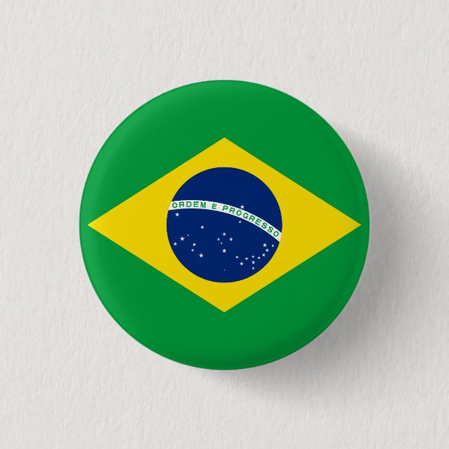 Flag of Brazil 1 Inch Round Button (Front)