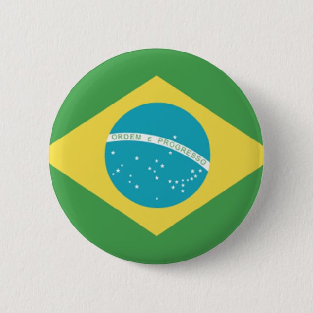 Flag of Brazil 2 Inch Round Button (Front)