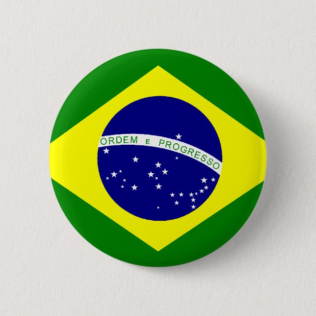 Flag of Brazil 2 Inch Round Button (Front)