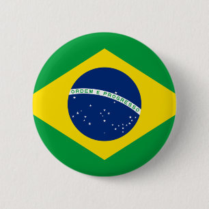 Flag of Brazil - Bandeira do Brasil 2 Inch Round Button