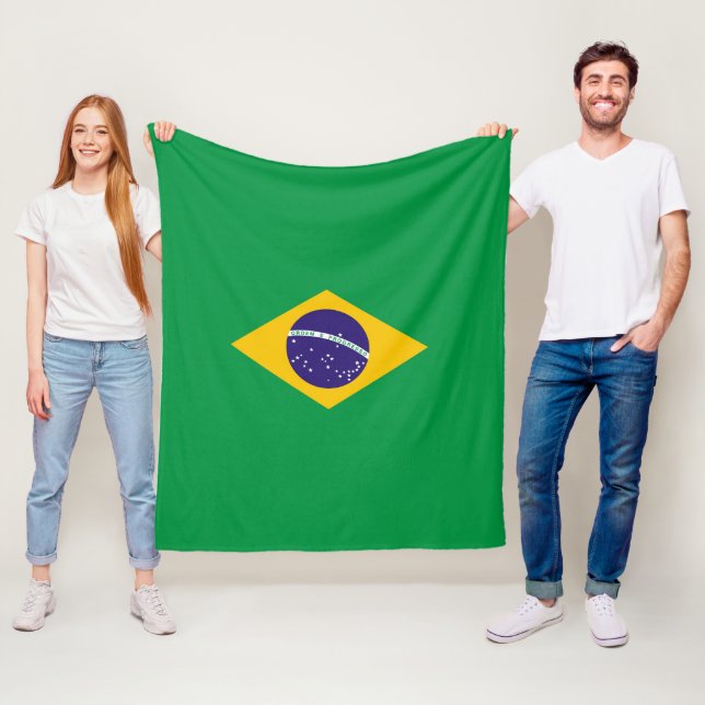 Flag of Brazil Bandeira do Brasil medium Fleece Blanket (In Situ)