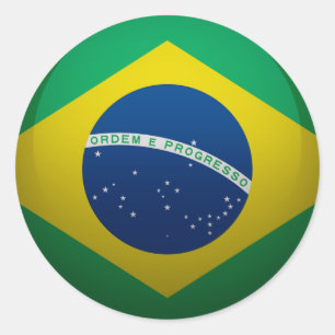 Flag of Brazil Classic Round Sticker