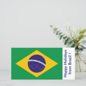 Flag of Brazil, Happy Holidays from Brazil Holiday Card (Standing Front)
