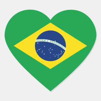 Flag of Brazil Heart Sticker