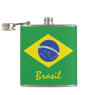 Flag of Brazil Hip Flask