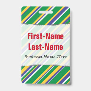Flag of Brazil Inspired Coloured Stripes Pattern Badge