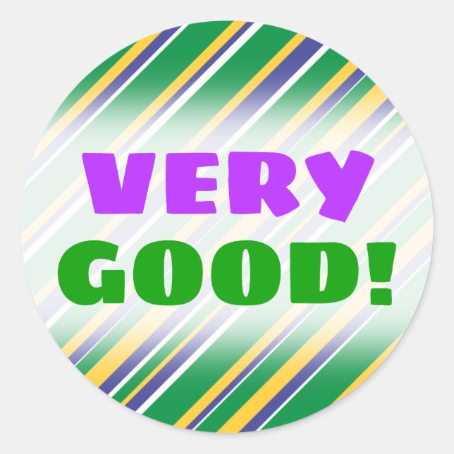 Flag of Brazil Inspired Coloured Stripes Pattern Classic Round Sticker (Front)