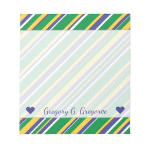 Flag of Brazil Inspired Coloured Stripes Pattern Notepad