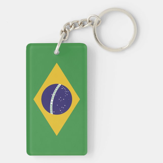 Flag of Brazil Keychain (Back)