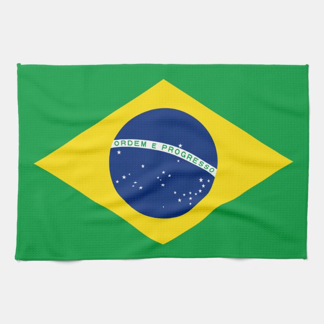 Flag Of Brazil Kitchen Towel (Horizontal)