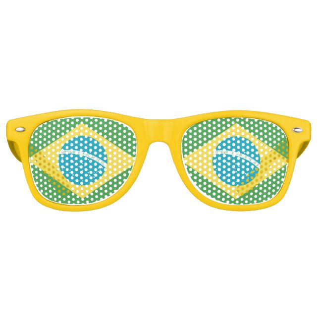 Flag of Brazil Retro Sunglasses (Front)