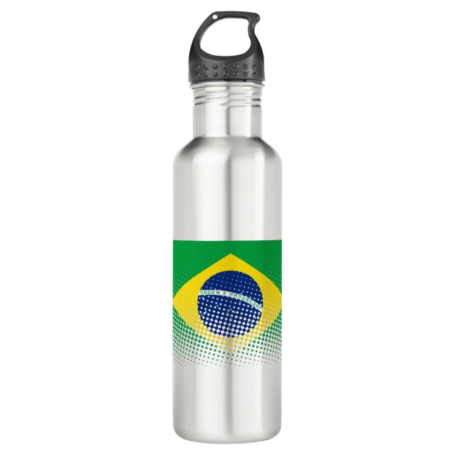 Flag Of Brazil With Halftone Effect 710 Ml Water Bottle (Front)