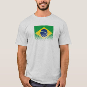 Flag Of Brazil With Halftone Effect T-Shirt