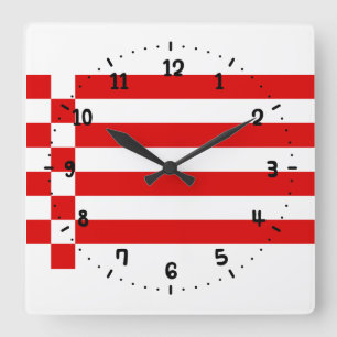 Flag of Bremen Square Wall Clock