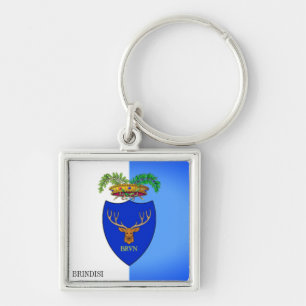 Flag of Brindisi, Italy Keychain
