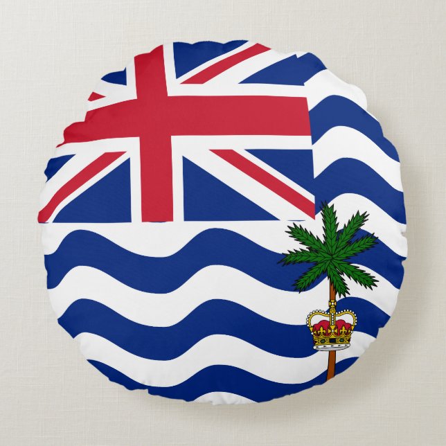 Flag of British Indian Ocean Territory Round Pillow (Front)