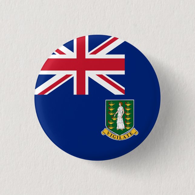 Flag of British Virgin Islands 1 Inch Round Button (Front)