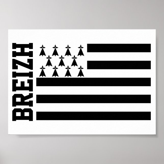 Flag of Brittany, France Poster (Front)