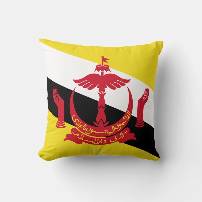 Flag of Brunei Throw Pillow (Front)