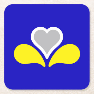 Flag of Brussels, Belgium Square Paper Coaster