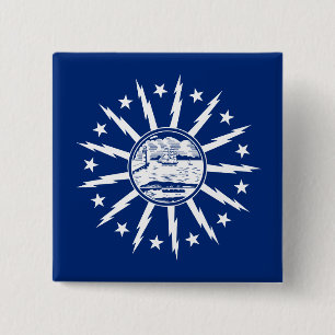 Flag of Buffalo, New York 2 Inch Square Button