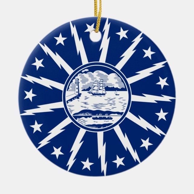 Flag of Buffalo, New York Ceramic Ornament (Front)