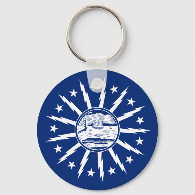 Flag of Buffalo, New York Keychain (Front)