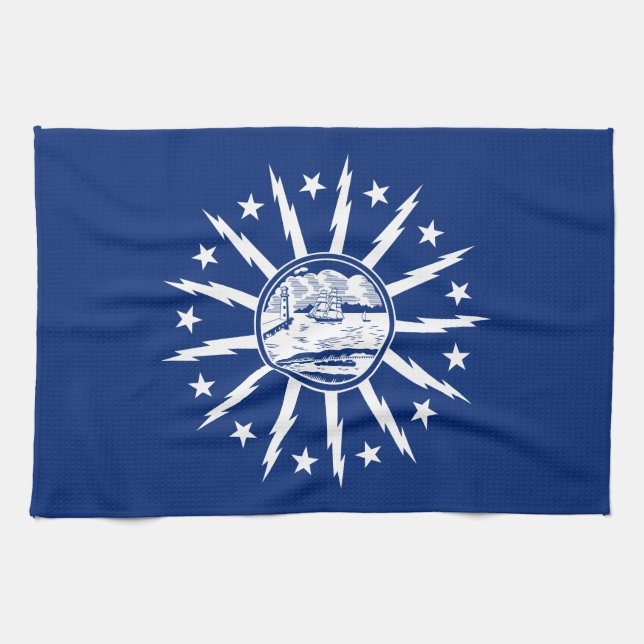 Flag of Buffalo, New York Kitchen Towel (Horizontal)