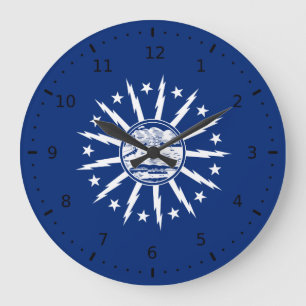 Flag of Buffalo, New York Large Clock