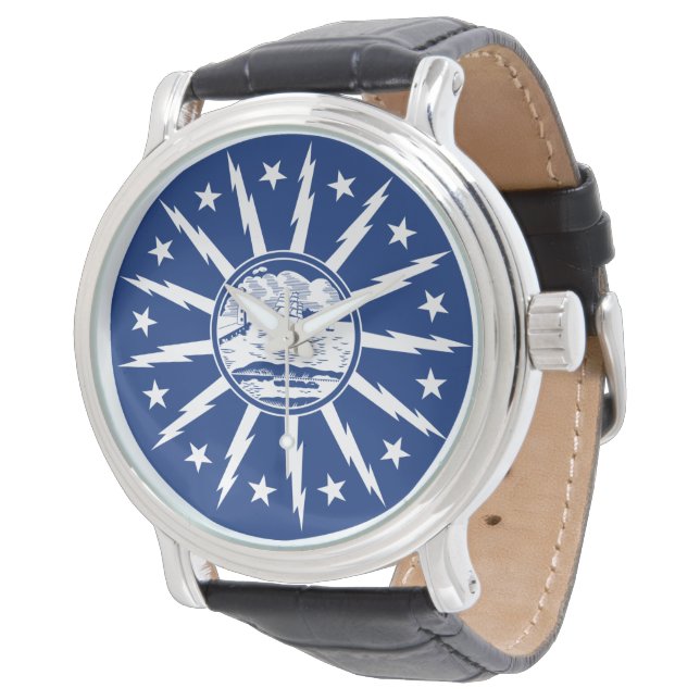 Flag of Buffalo, New York Watch (Angled)