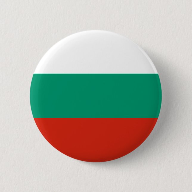 Flag of Bulgaria or Bulgarian 2 Inch Round Button (Front)