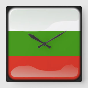 Flag of Bulgaria Square Wall Clock