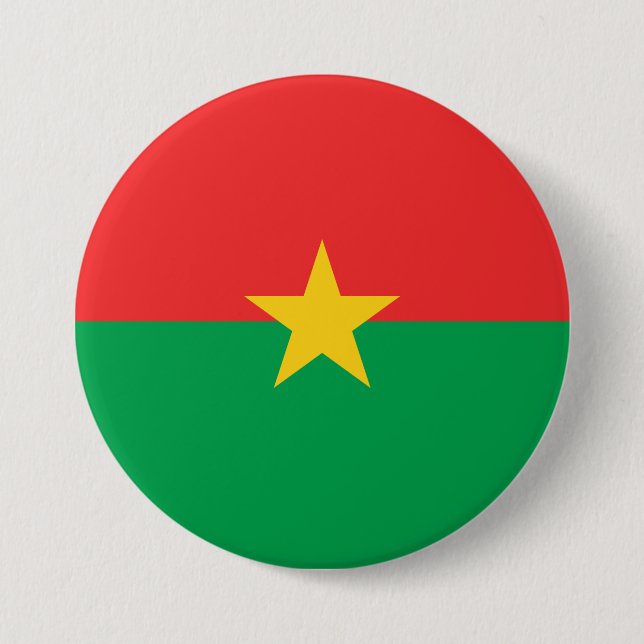 Flag of Burkina Faso 3 Inch Round Button (Front)