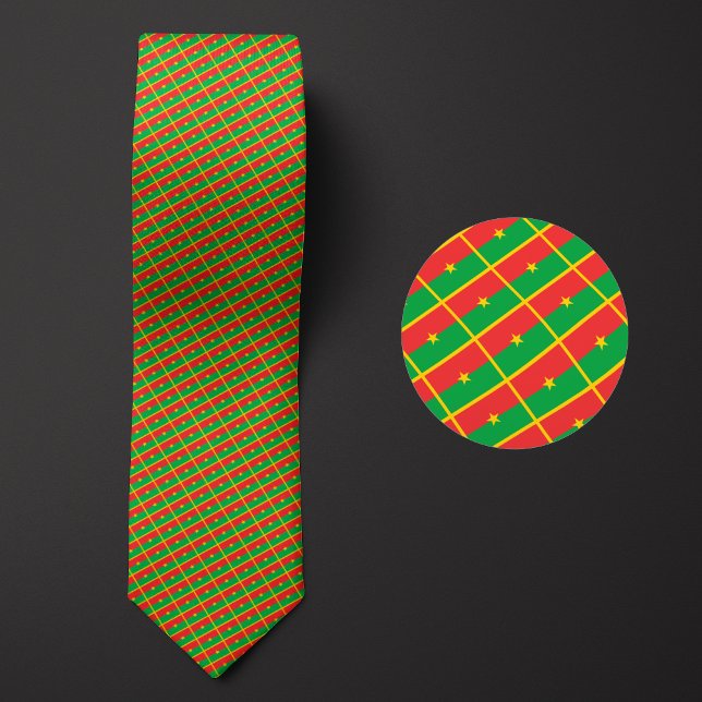Flag of Burkina Faso Pattern Tie (Creator Uploaded)