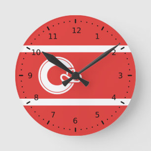Flag of Calgary, Alberta  Round Clock